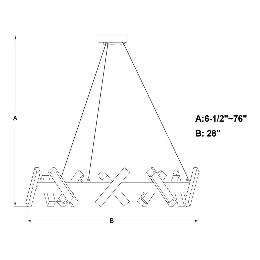 Wells 5 Light 28-in. Chandelier Matte Black