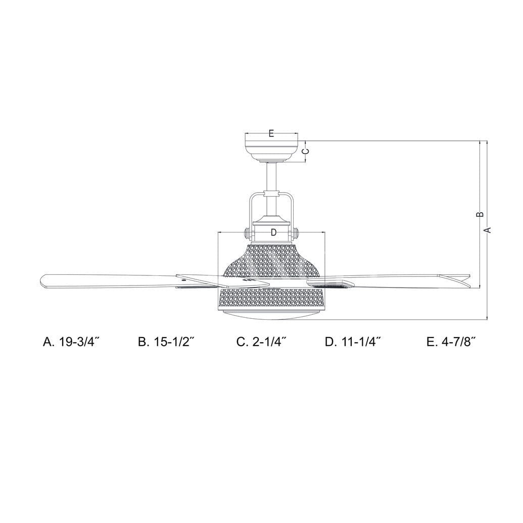 Walton LED 52 inch LED Ceiling Fan Gold Stone