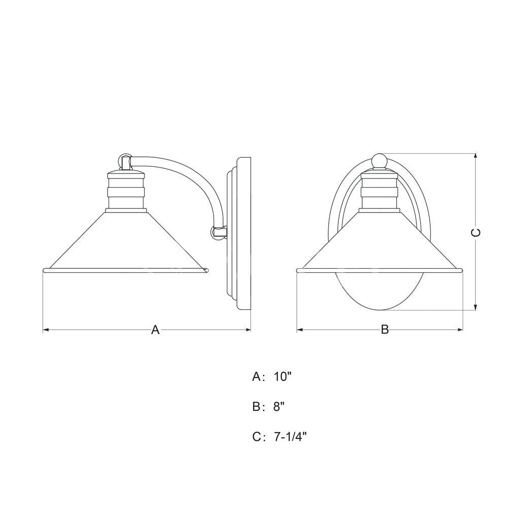 Akron 1 Light Vanity Oil Rubbed Bronze and Matte White