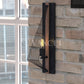 Dearborn 4.5-in Wall Light Black Iron and Burnished Oak