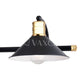 Akron 4 Light Vanity Matte Black and Natural Brass with Matte White