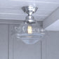 Huntley 12-in Semi Flush Ceiling Light (Clear Glass/Milk Glass)