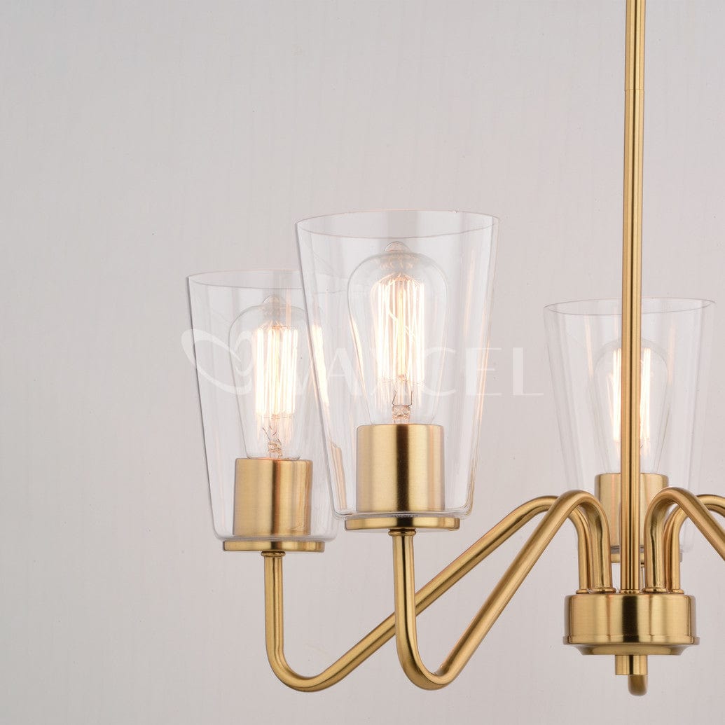 Beverly 23-in 5 Light Chandelier Muted Brass