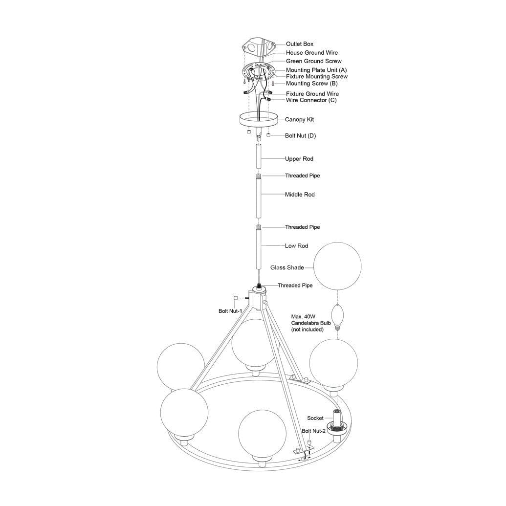 Lander 28.25-in. 6 Light Chandelier