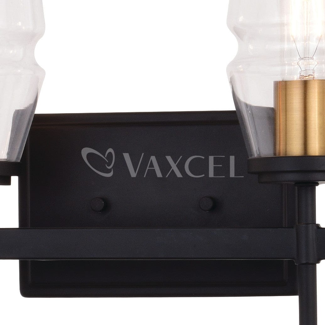 Warren 4 Light Vanity Light Matte Black and Brushed Brass