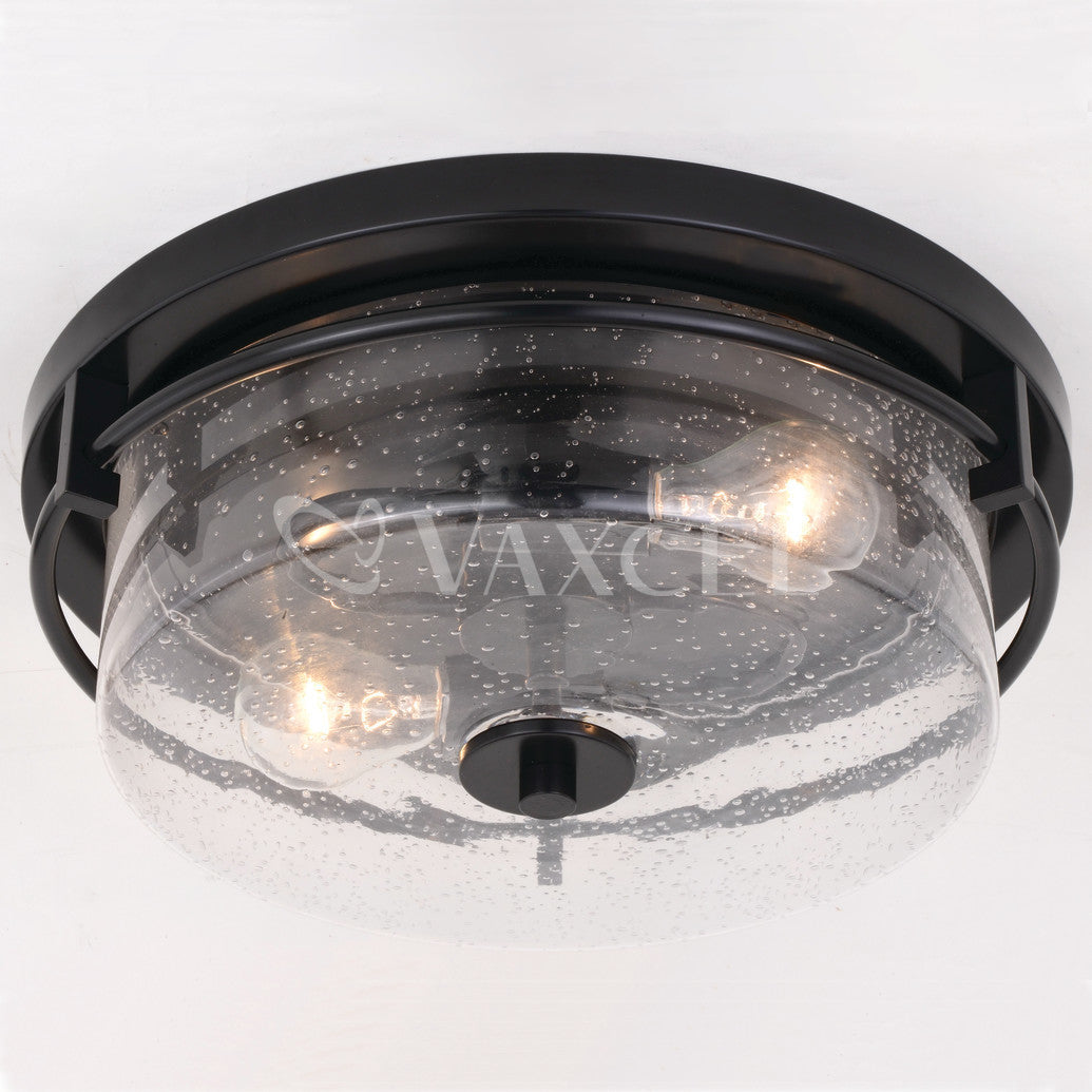 Addison 15-in. 2 Light Flush Mount Matte Black