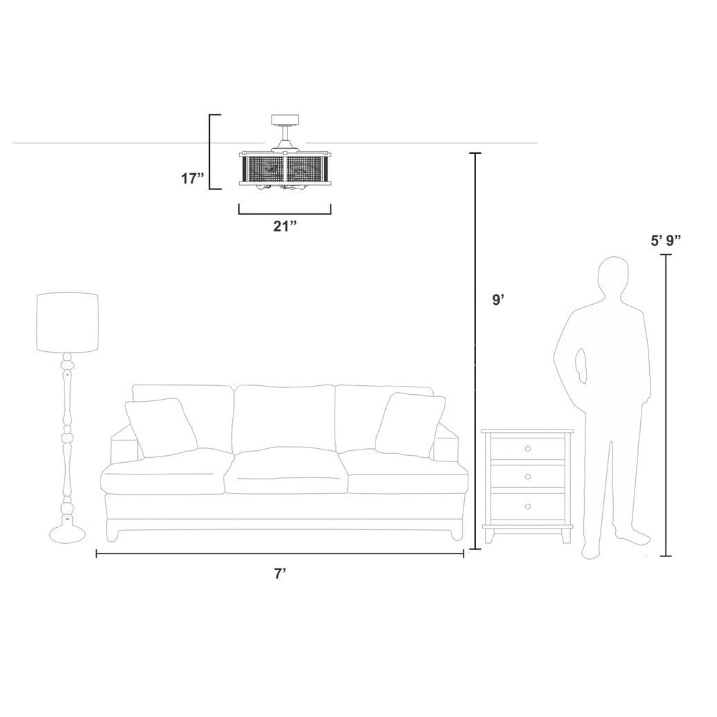 Humboldt 21 inch LED Ceiling Fan Oil Rubbed Bronze and Burnished Teak