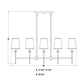 Camden 45.5-in 5 Light Linear Chandelier