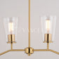 Beverly 36-in 4 Light Linear Chandelier Muted Brass