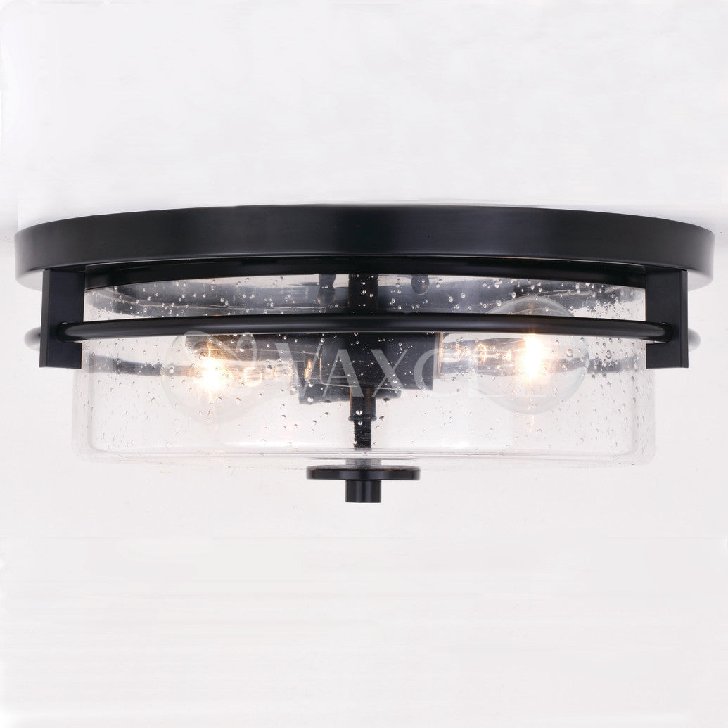 Addison 15-in. 2 Light Flush Mount Matte Black