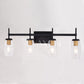 Warren 4 Light Vanity Light Matte Black and Brushed Brass