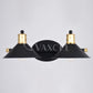 Akron 2 Light Vanity Matte Black and Natural Brass with Matte White