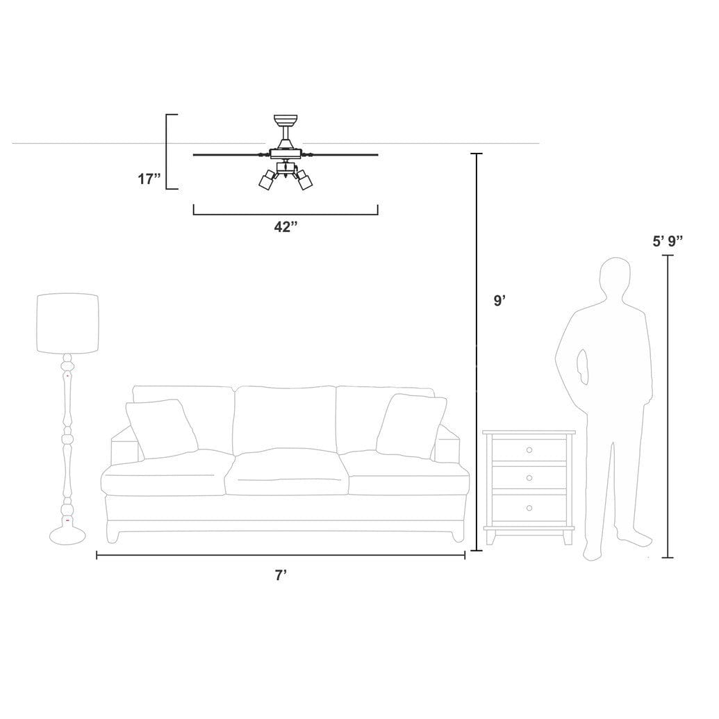 Cyrus 42-in LED Ceiling Fan Chrome