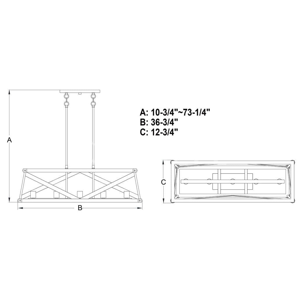 Wade 36-in. 5 Light Linear Chandelier