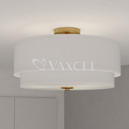 Burnaby 20.5-in Semi Flush Ceiling Light Matte Brass