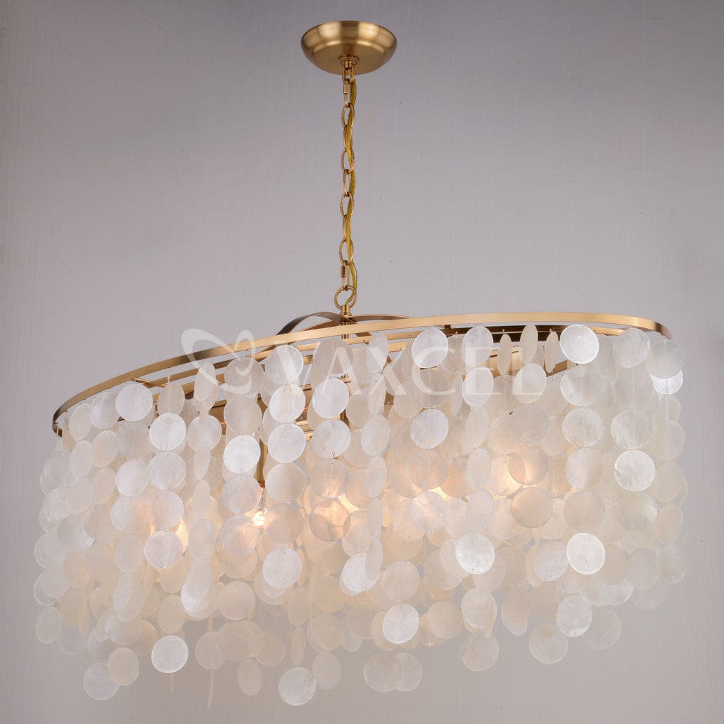 Elsa Capiz Shell 35.75-in. 5 Light Linear Chandelier