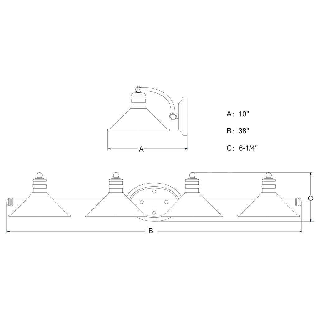 Akron 4 Light Vanity Satin Nickel and Matte White