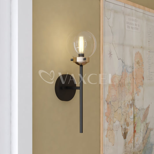 Orbit 1 Light Wall Light Oil Rubbed Bronze and Muted Brass