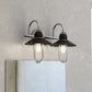 Galena 2 Light Vanity Matte Black and Satin Nickel