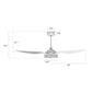 Carro USA Fletcher Outdoor 52 inch 3-Blade Smart Ceiling Fan with LED Light Kit & Remote