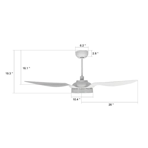 Carro USA Fletcher Outdoor 52 inch 3-Blade Smart Ceiling Fan with LED Light Kit & Remote