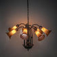 Meyda Lighting 24" Wide Amber Tiffany Pond Lily 7 Light Chandelier