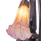 Meyda Lighting 24" Wide Amber/Purple Tiffany Pond Lily 7 Light Chandelier