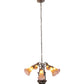 Meyda Lighting 24" Wide Amber/Purple Tiffany Pond Lily 7 Light Chandelier