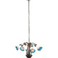 Meyda Lighting 24" Wide Pink/Blue Tiffany Pond Lily 7 Light Chandelier