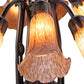 Meyda Lighting 24" Wide Amber Tiffany Pond Lily 12 Light Chandelier