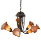 Meyda Lighting 24" Wide Amber Tiffany Pond Lily 7 Light Chandelier