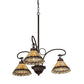 Meyda Lighting 24" Wide Tiffany Jeweled Peacock 3 Light Chandelier