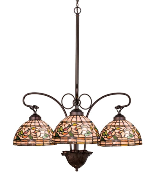 Meyda Lighting 24" Wide Tiffany Turning Leaf 3 Light Chandelier