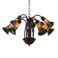 Meyda Lighting 24" Wide Stained Glass Pond Lily 7 Light Chandelier