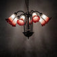 Meyda Lighting 24" Wide Tiffany Pond Lily Ruby/White 7 Light Chandelier