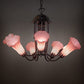 Meyda Lighting 24" Wide Pond Lily Pink 7 Light Chandelier