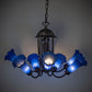 Meyda Lighting 24" Wide Blue Tiffany Pond Lily 7 Light Chandelier