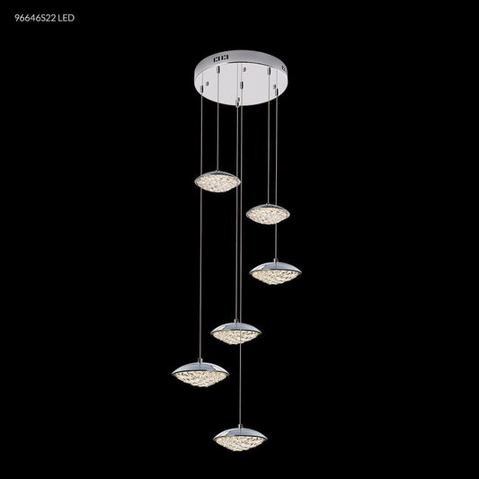 James R. Moder Lighting LED Contemporary 6 Light Crystal Chandelier