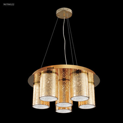 James R. Moder Lighting 6 Light Gold Leaf Chandelier