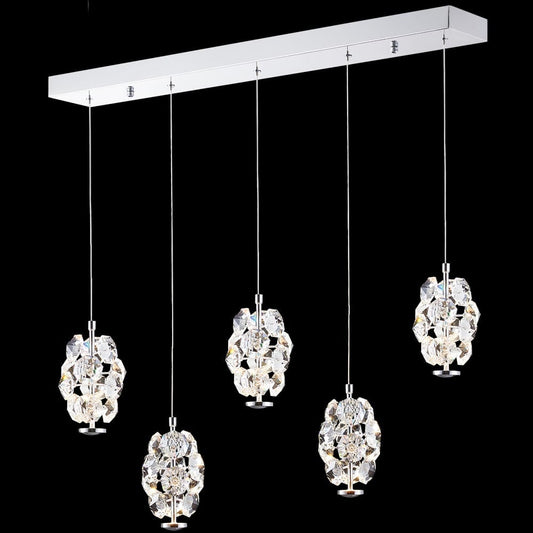 James R. Moder Lighting LED Contemporary 5 Light Crystal Chandelier