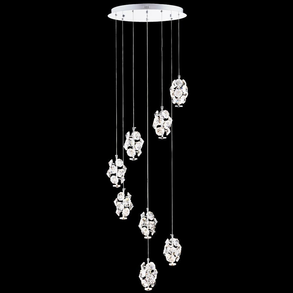 James R. Moder Lighting LED Contemporary 8 Light Crystal Chandelier