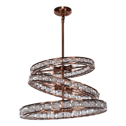 Zeev Lighting 3-Tier 24" Modern Ring Bubble Crystal Chandelier