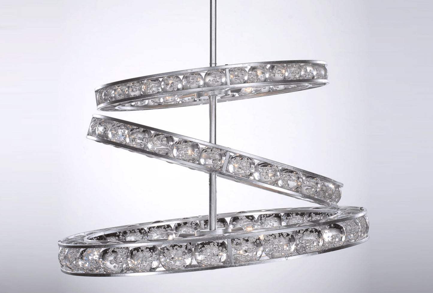 Zeev Lighting 3-Tier 24" Modern Ring Bubble Crystal Chandelier