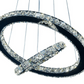 Zeev Lighting LED 20" Modern 2-Tier Ring Crystal Pendant Light