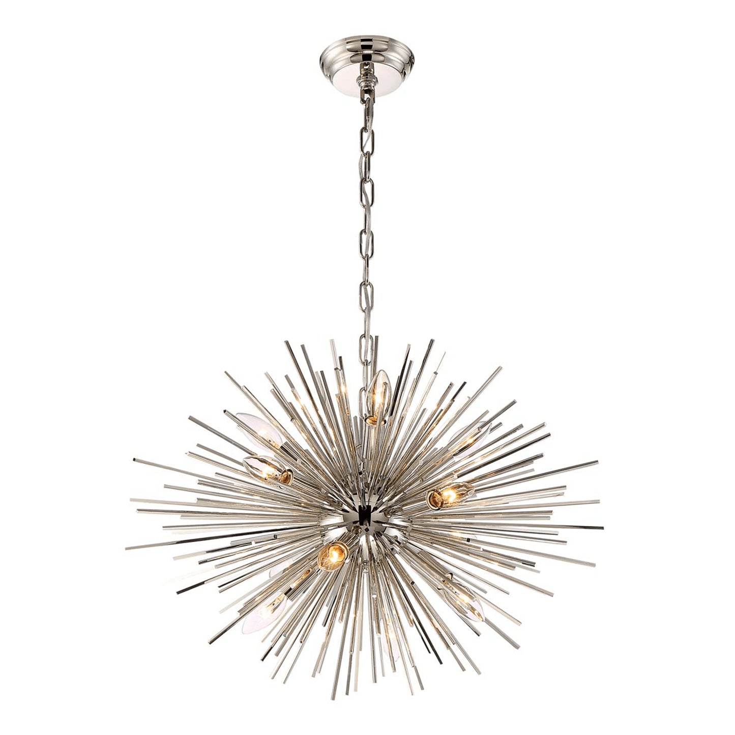 Zeev Lighting 12-Light 24" Unique Square Stem Sputnik Chandelier