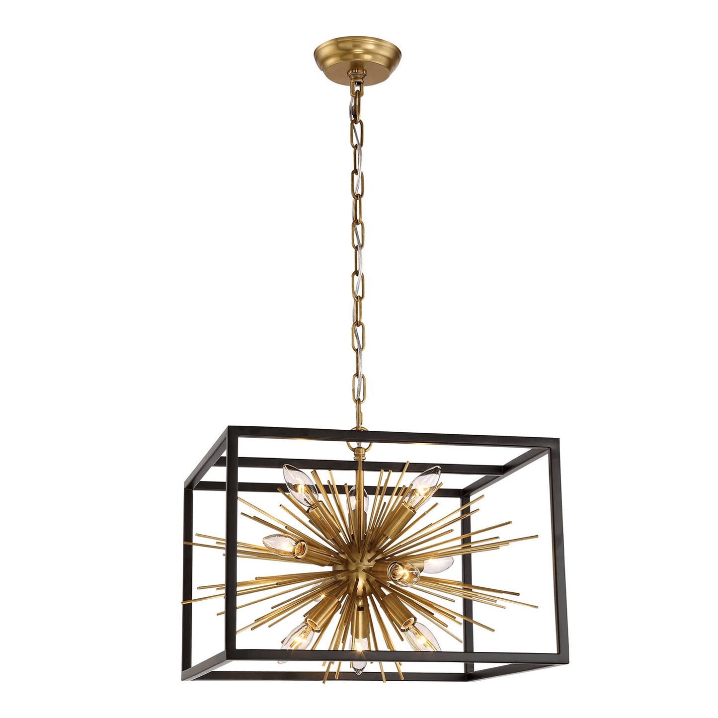 Zeev Lighting 10-Light Modern Square Incased Sputnik Pendant