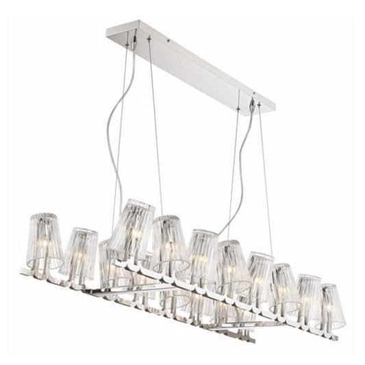 Zeev Lighting 16-Light 44" Linear Glass Chandelier