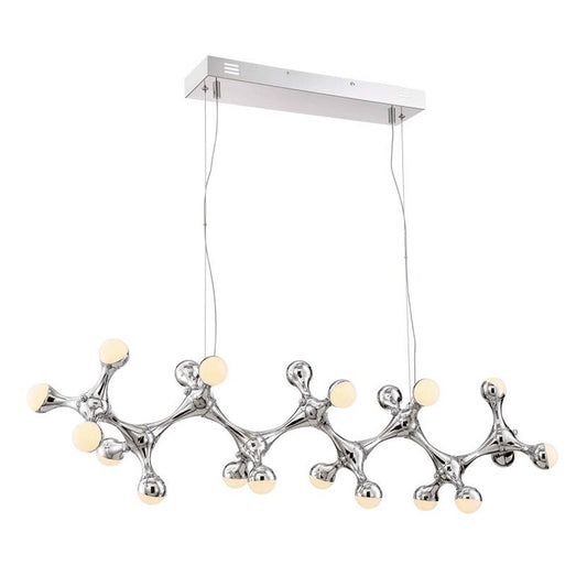 Zeev Lighting 20-Light 45" LED Abstract Linear Chandelier