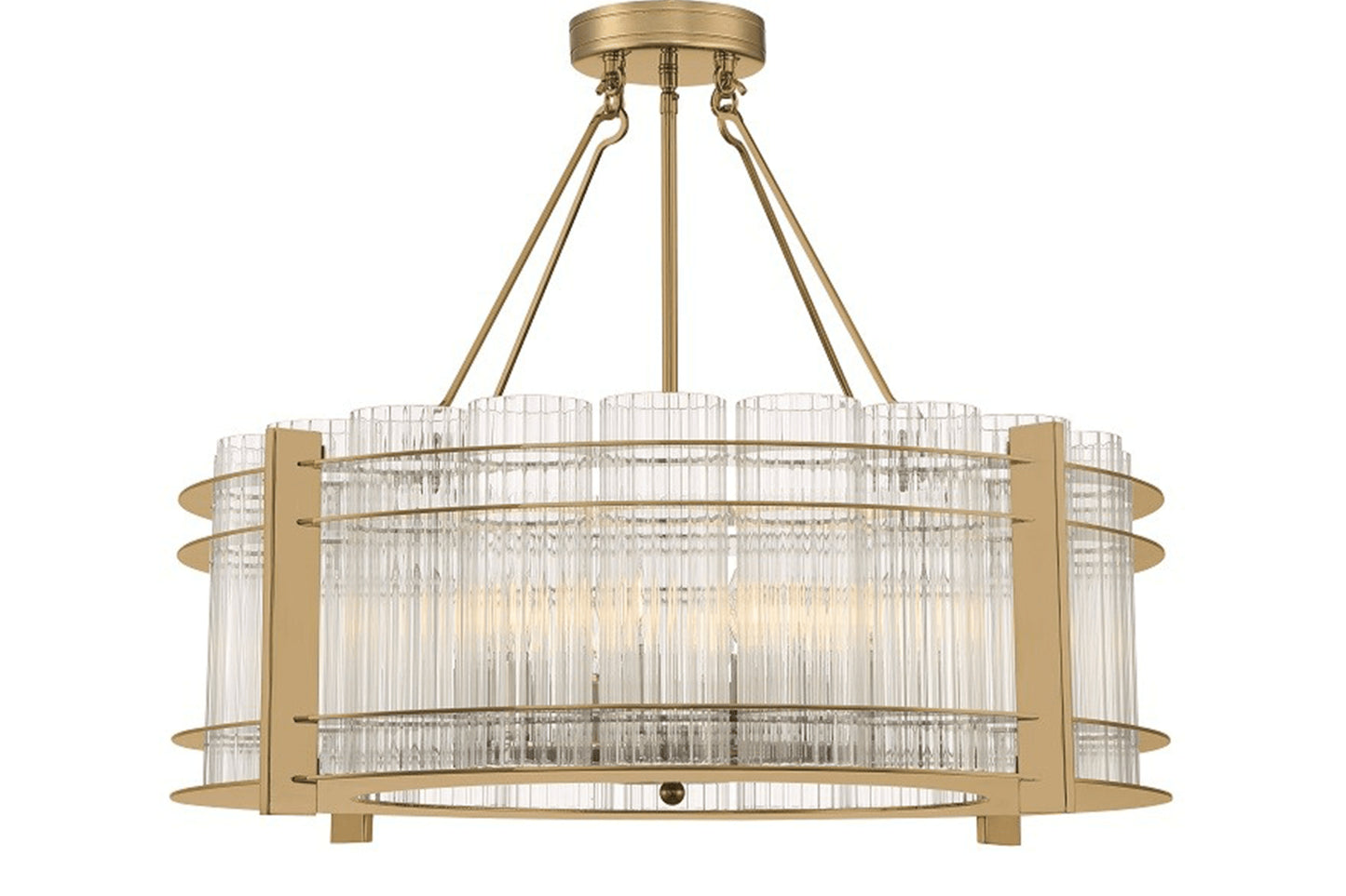 Zeev Lighting 10-Light 28" Round Fluted Glass Chandelier