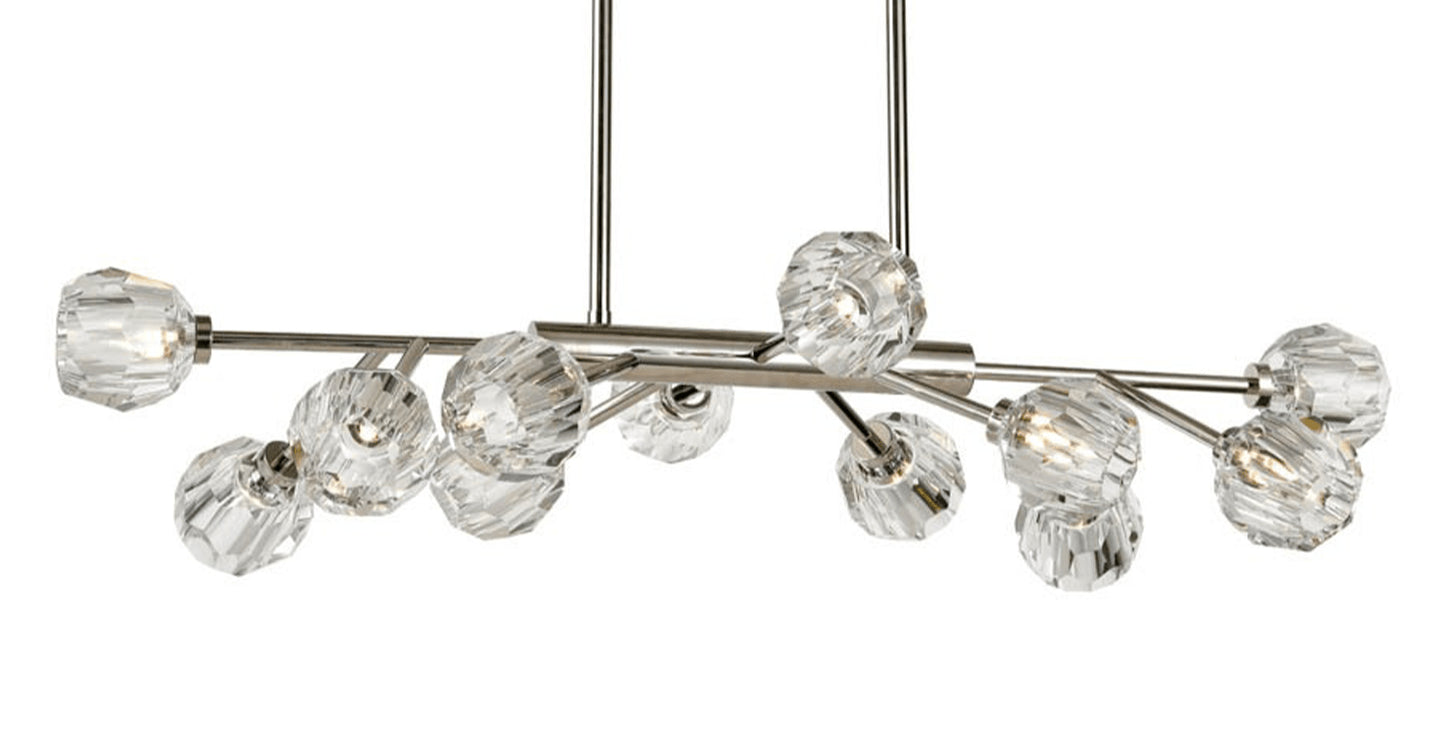 Zeev Lighting 12-Light 35" Modern Sputnik Crystal Linear Chandelier